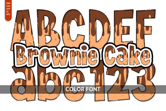 Brownie Cake Color Fonts for Handmade Design