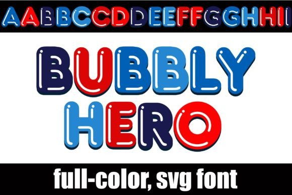 Bubbly Hero: A Vibrant Color Fonts Choice for Creative Design