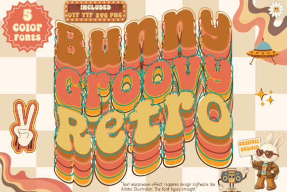 Bunny Groovy Retro Color Fonts