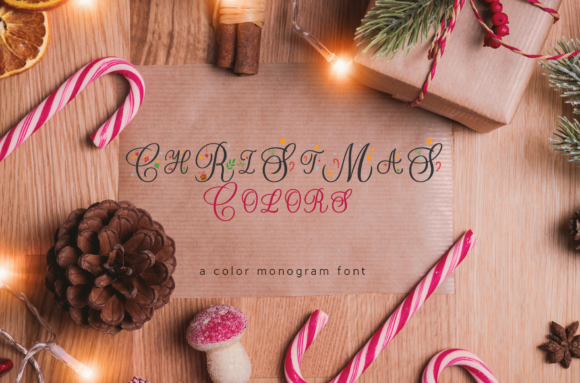 Christmas Colors Monogram: A Joyful Color Font for Editorial Design