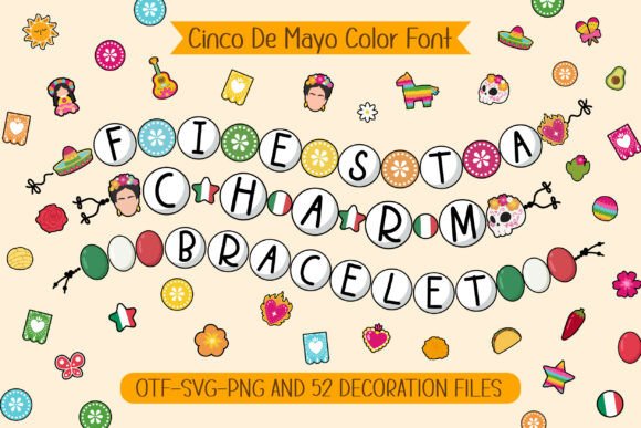 Fiesta Charm Bracelet: A Vibrant Color Fonts Asset