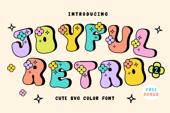 Joyful Retro Color Fonts for Handmade Creators
