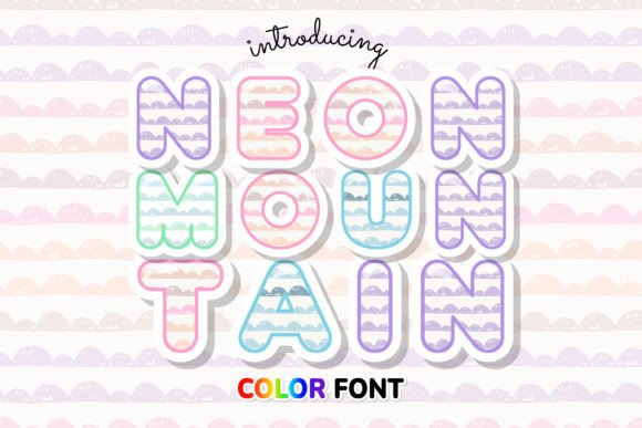 Neon Mountain: A Vibrant Color Fonts Choice