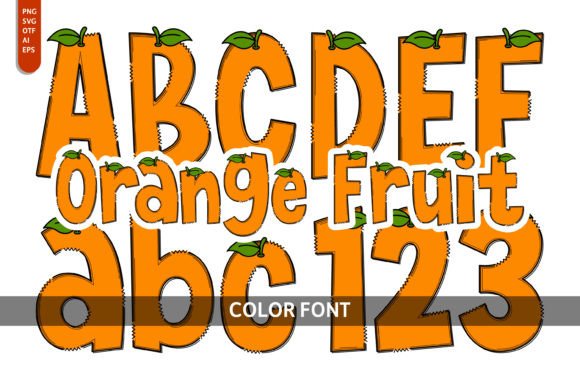 Orange Fruit: Playful Color Fonts for Digital Sellers