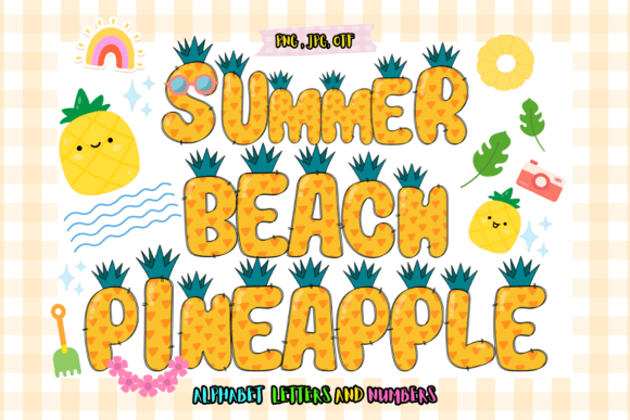 Summer Beach Pineapple Color Fonts