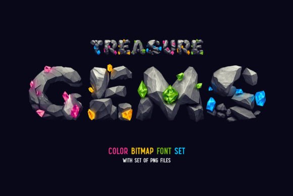 Treasure Gems: A Color Fonts Fantasy Typeface for Publishers