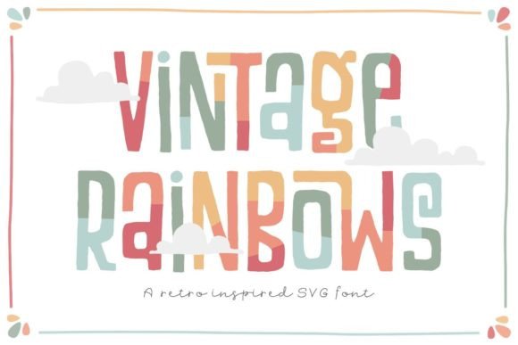 Vintage Rainbows: A Playful Color Fonts Collection for Handmade Creators